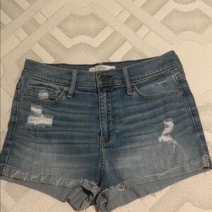 Abercrombie & Fitch Blue Distressed Jean Shorts